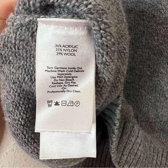 Eddie Bauer Fair Isle Wool Blend Crew Neck Sweater Size XL in Gray - Picture 7 of 8